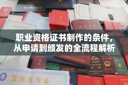 金州新区职业资格证书制作的条件，从申请到颁发的全流程解析
